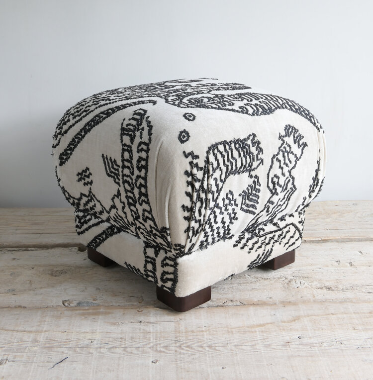 Mushroom Ottoman in Dedar Tiger Mountain