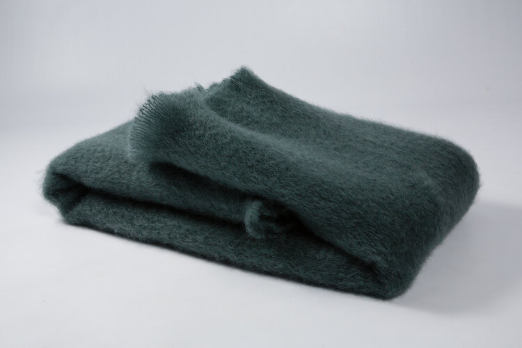 Mohair Throw Blanket in Basalt