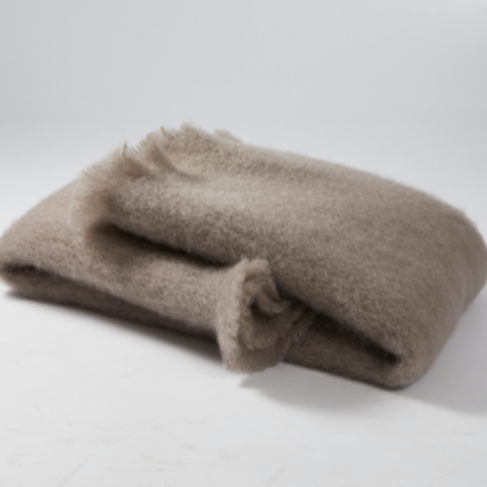 Mantas Ezcaray Mohair Throw in Taupe
