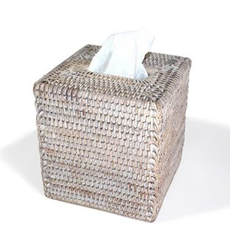 Square Rattan Tissue Box