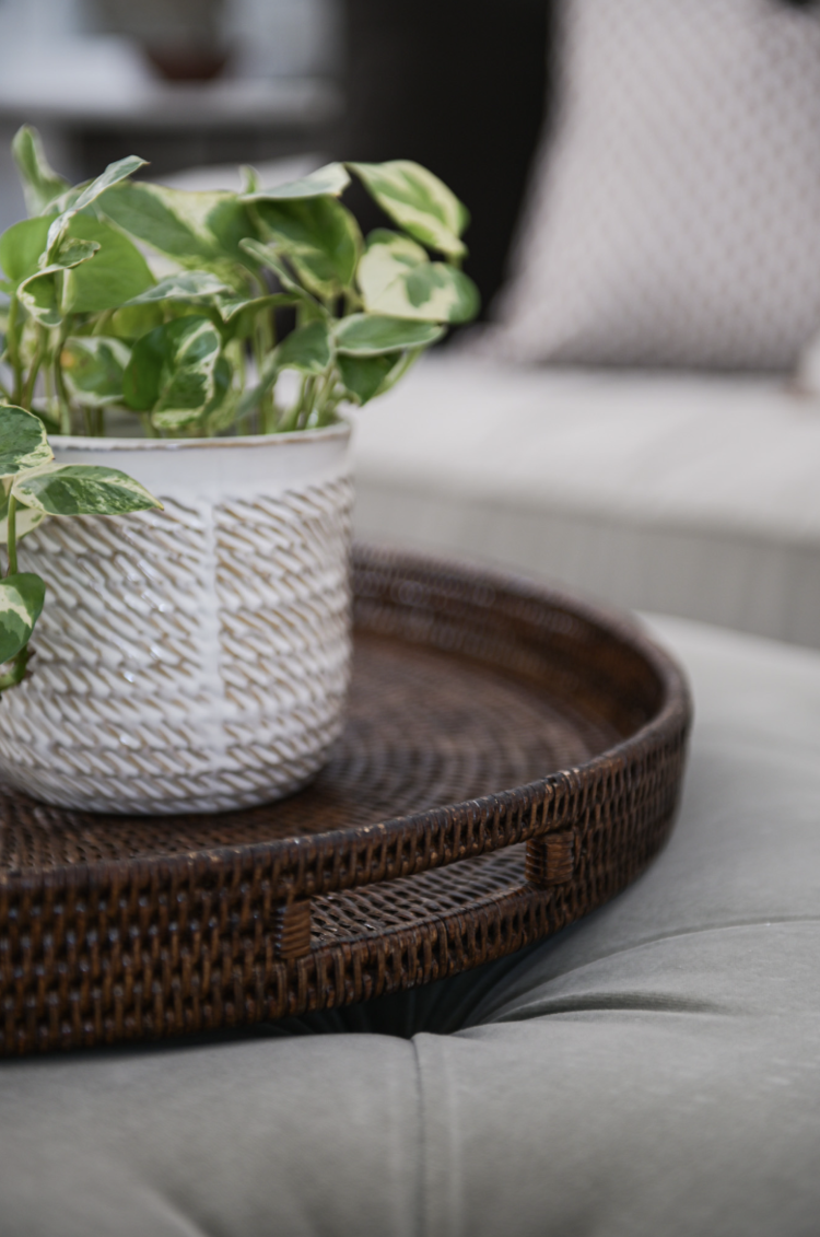 Extra-large Oval Rattan Tray