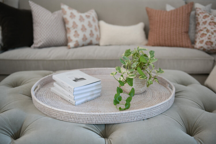 Extra-large Oval Rattan Tray