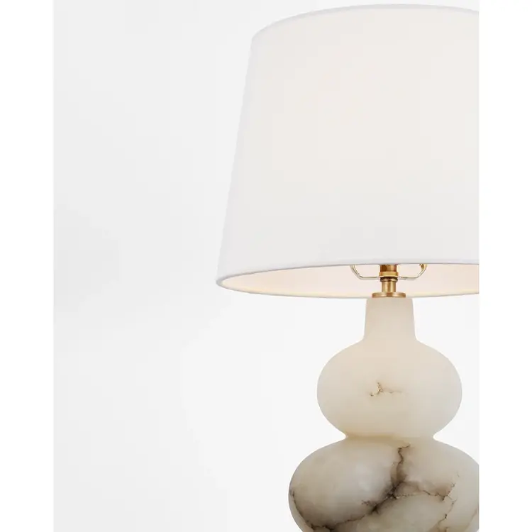 Ciccio Alabaster Table Lamp w/ Linen Shade