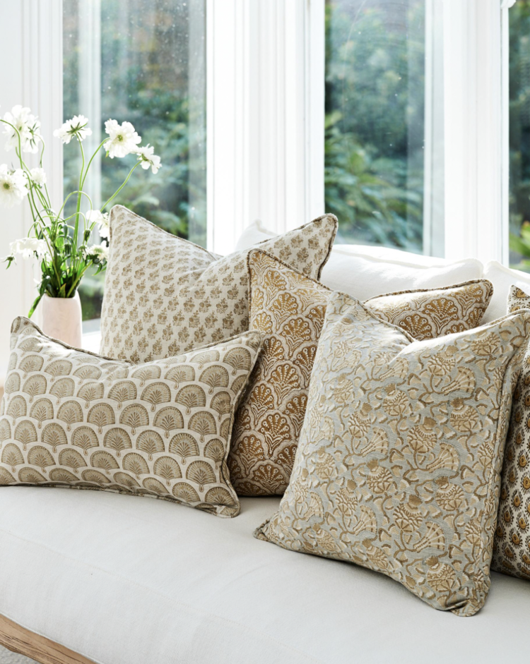 Sanganer Elm Linen Cushion