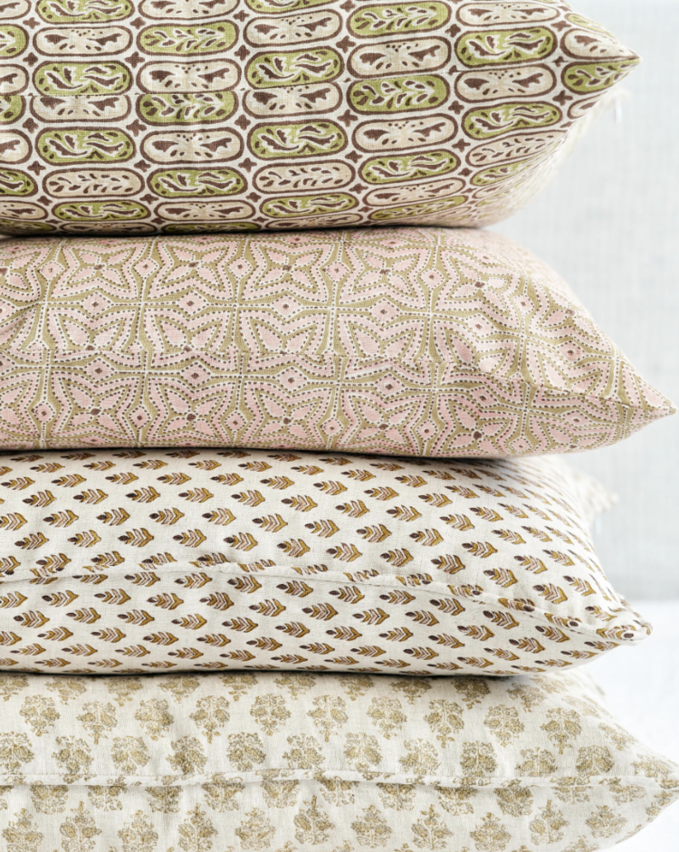 Sanganer Elm Linen Cushion