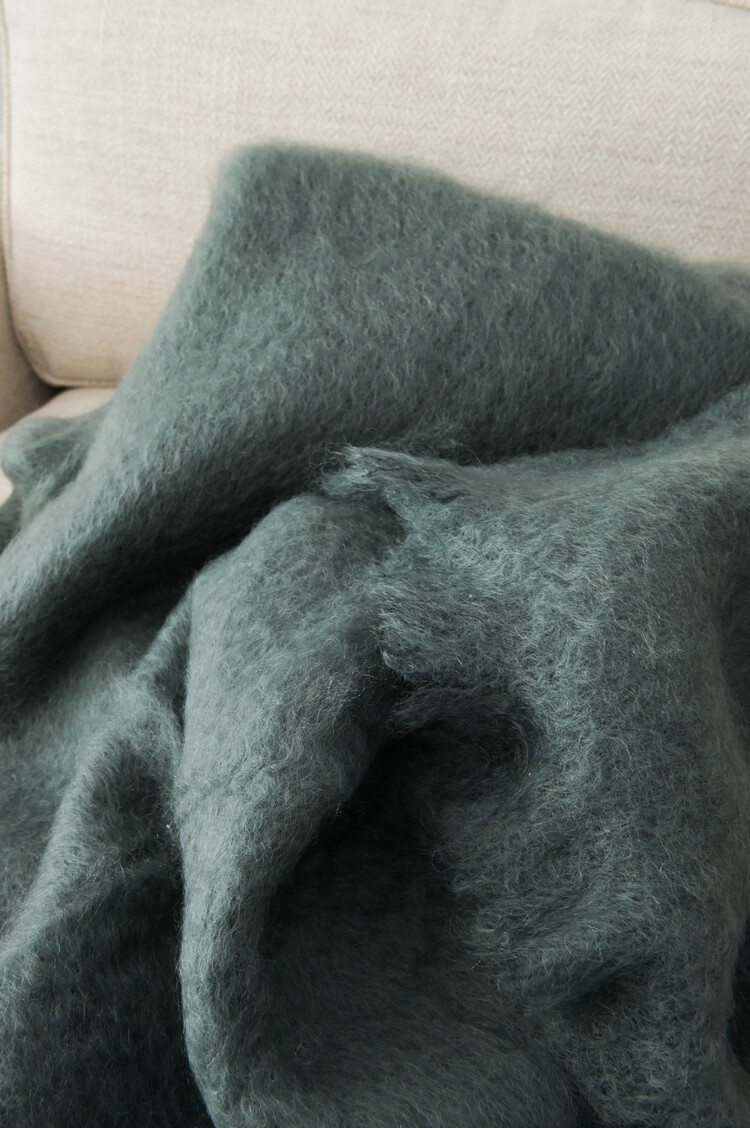 Mantas Ezcaray Mohair Throw Blanket in Basalt