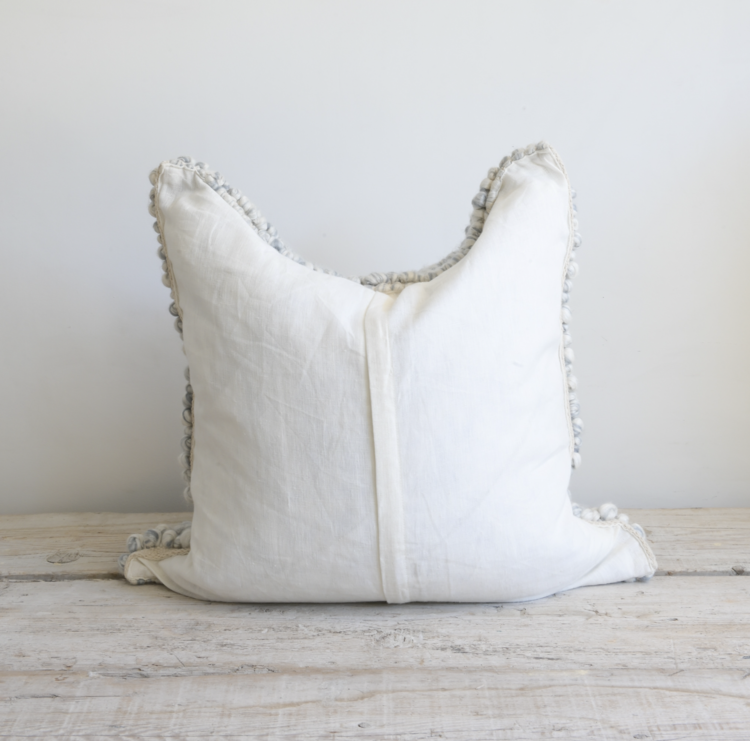 Angora Feather Grey Wool Cushion