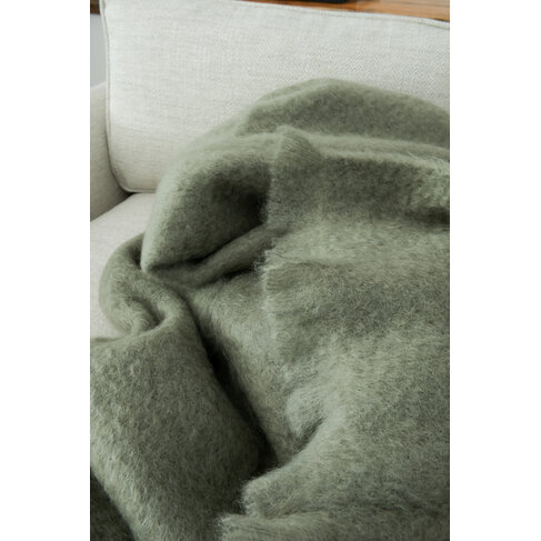 Mantas Ezcaray Mohair Throw in Olive