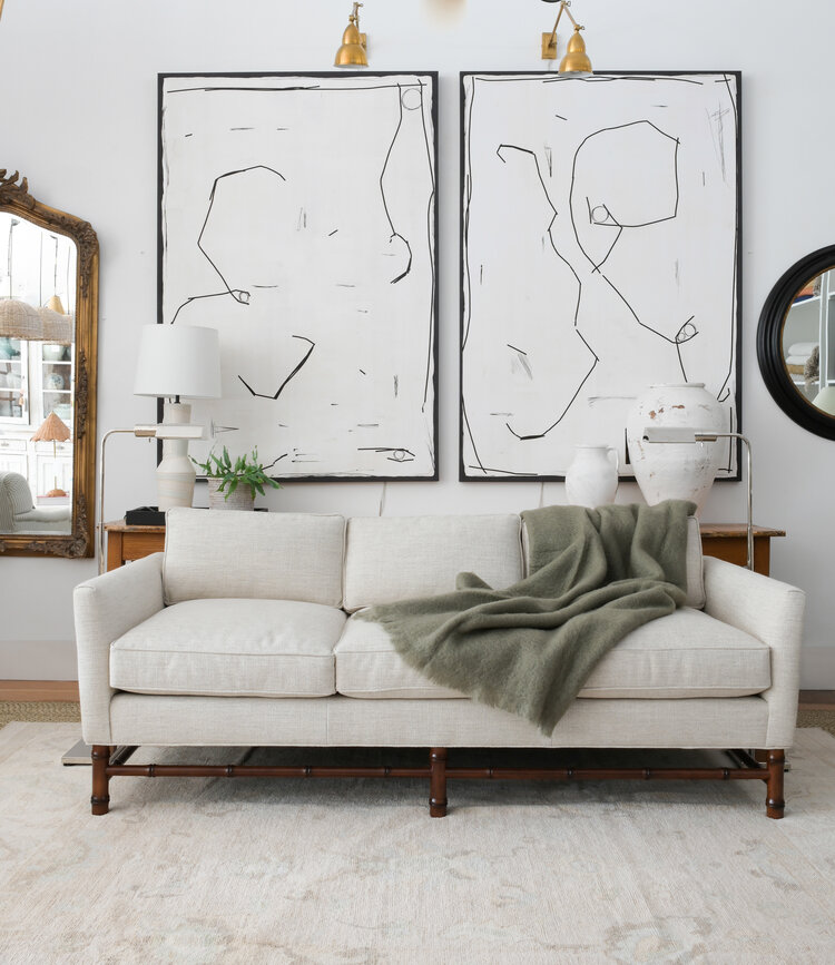 Mohair Throw Blanket in Olive