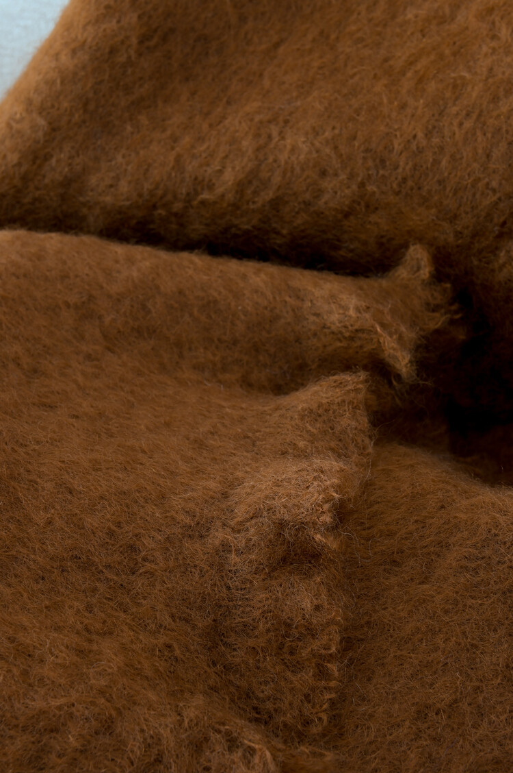 Mohair Throw Blanket in Caramel