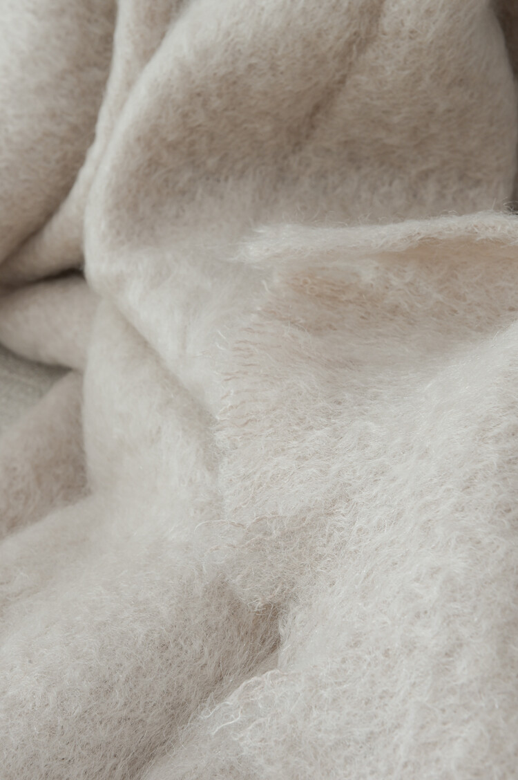 Mohair Throw Blanket in Light Beige