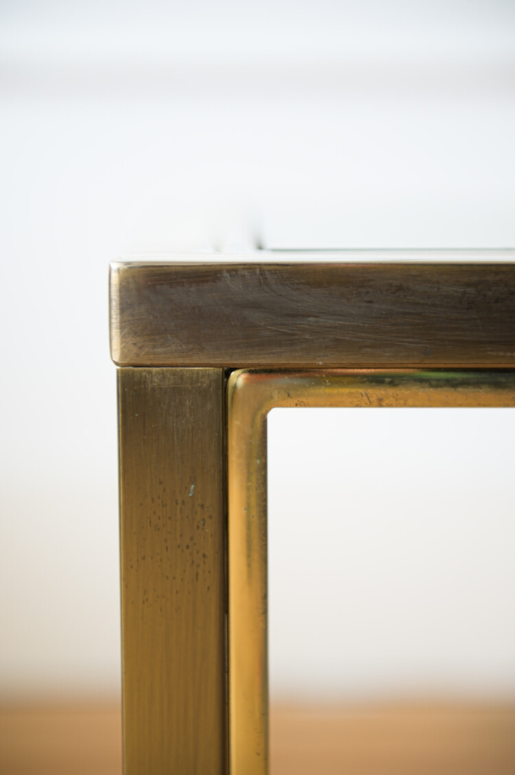 Vintage Vintage Brass & Glass Nesting Tables, set of 2