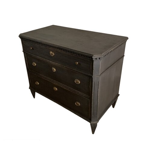 Black Antique Gustavian Chest of Drawers (SOLD)