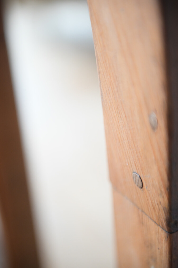 Antique Pine Gothic Window Mirror