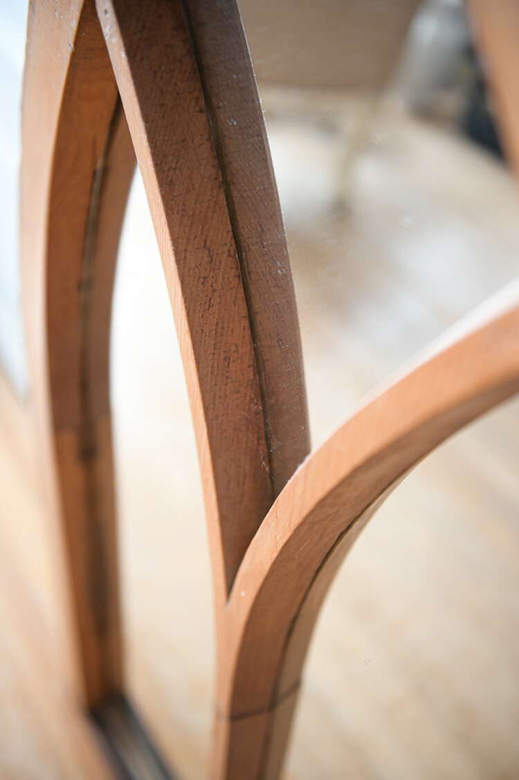 Antique Antique Pine Gothic Window Mirror