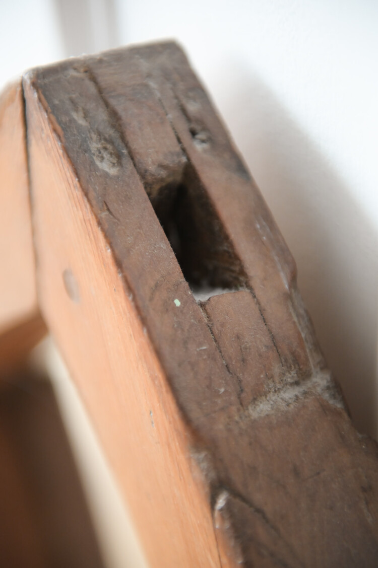 Antique Pine Gothic Window Mirror