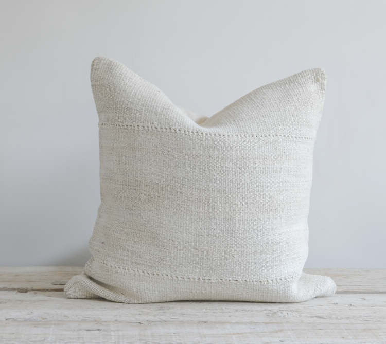 Vintage Turkish Hemp Cushion in Natural