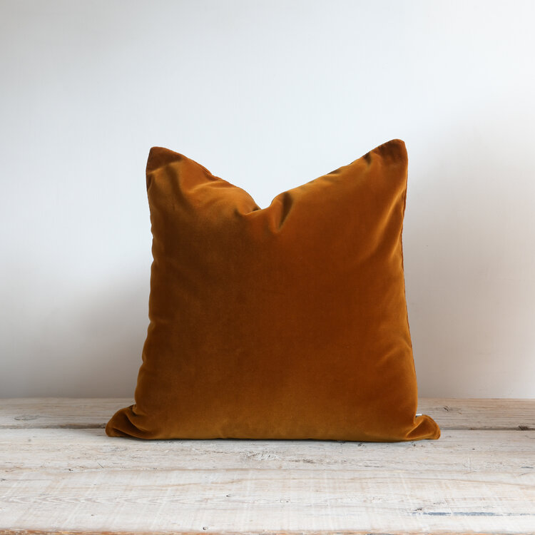 Manuel Canovas Rivoli Velvet Cushion in Camel