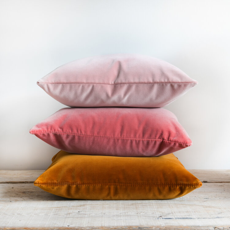 Manuel Canovas Rivoli Velvet Cushion in Dragée