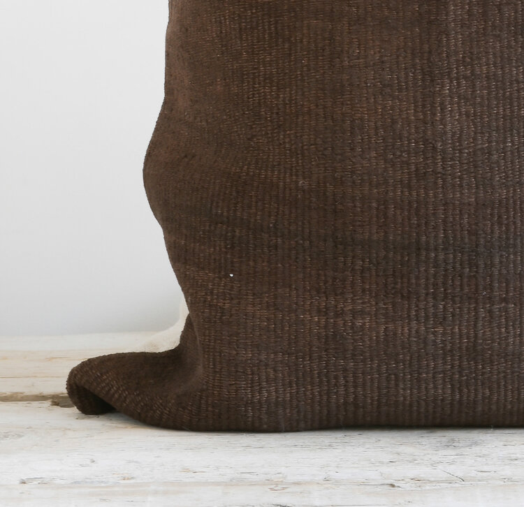 Vintage Turkish Cushion - Chocolate Brown