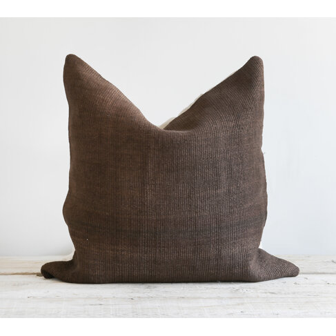 Vintage Turkish Cushion - Chocolate Brown