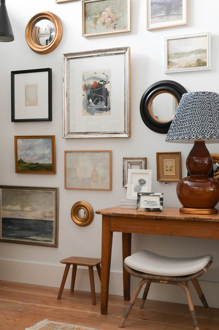 Gild & Co. Gold Convex Mirror 14″ – French Water-Gilded Decorative Wall Mirror