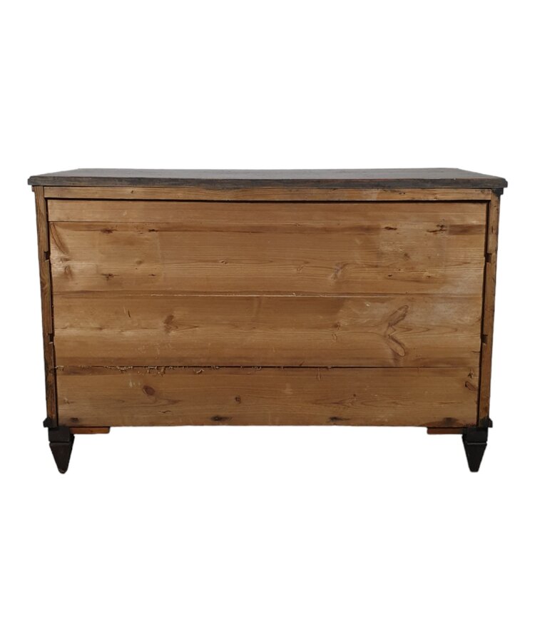 Black 3 drawer Gustavian Chest of Drawers (SOLD)