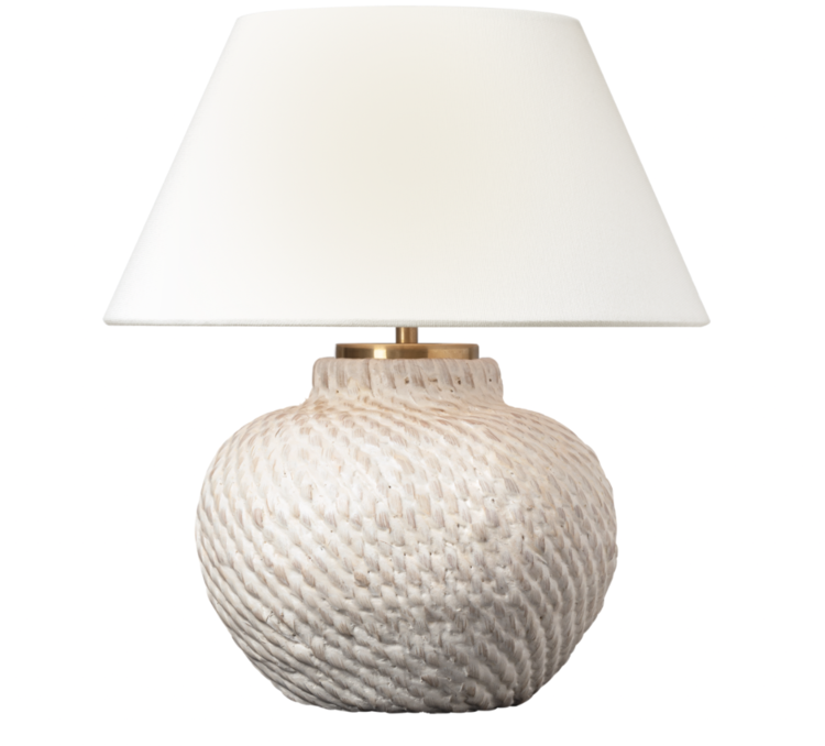 Avedon Cordless Rattan Lamp by Visual Comfort