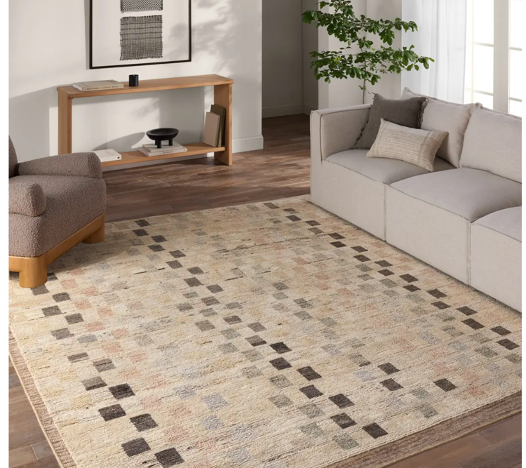 Kazben Ituri Tan/Taupe Wool Rug