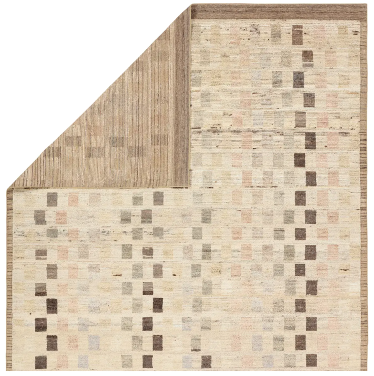 Kazben Ituri Tan/Taupe Wool Rug