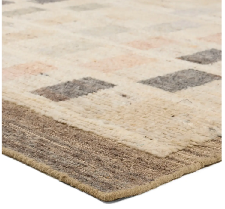 Kazben Ituri Tan/Taupe Wool Rug