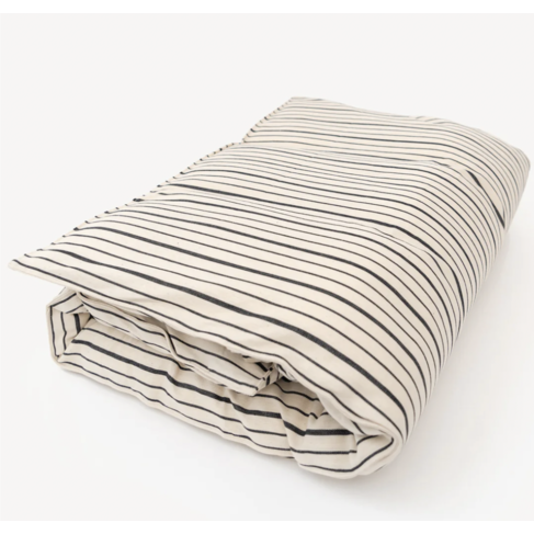 Overlay Mattress with Removable Cover in Ticking Stripe