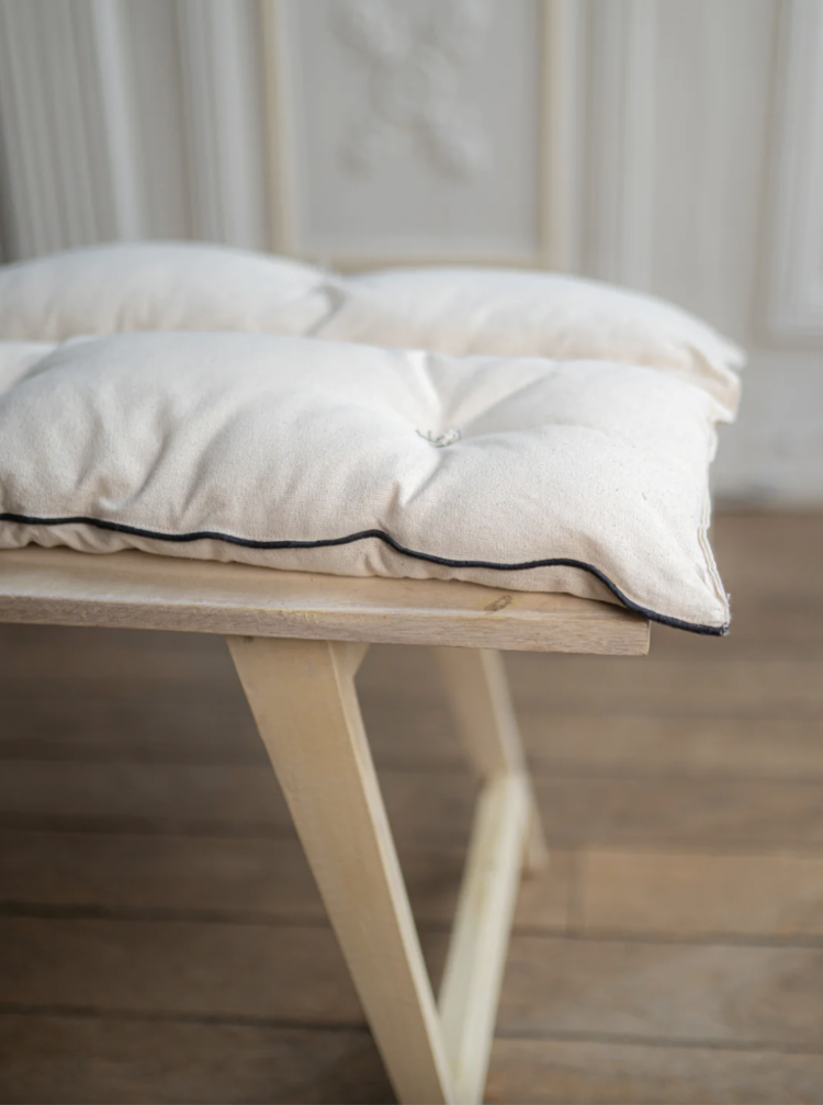 Tufted Overlay Mattress or Sofa Topper with Black Piping