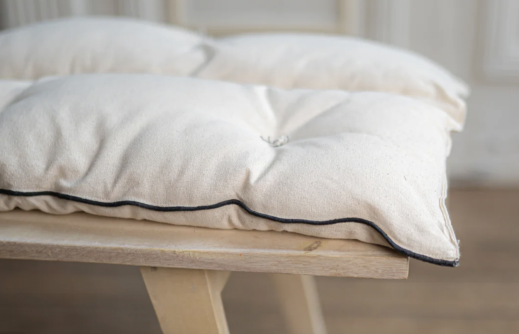 Tufted Overlay Mattress or Sofa Topper with Black Piping