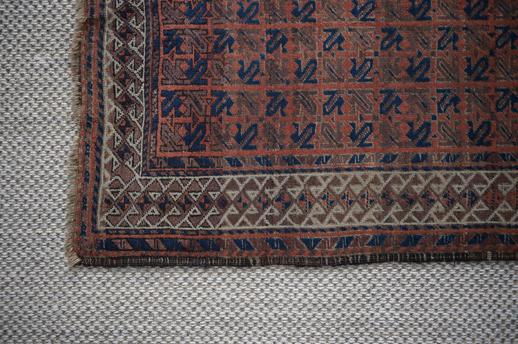 Antique Persian Beluch Wool Rug 3'4" × 6'2"