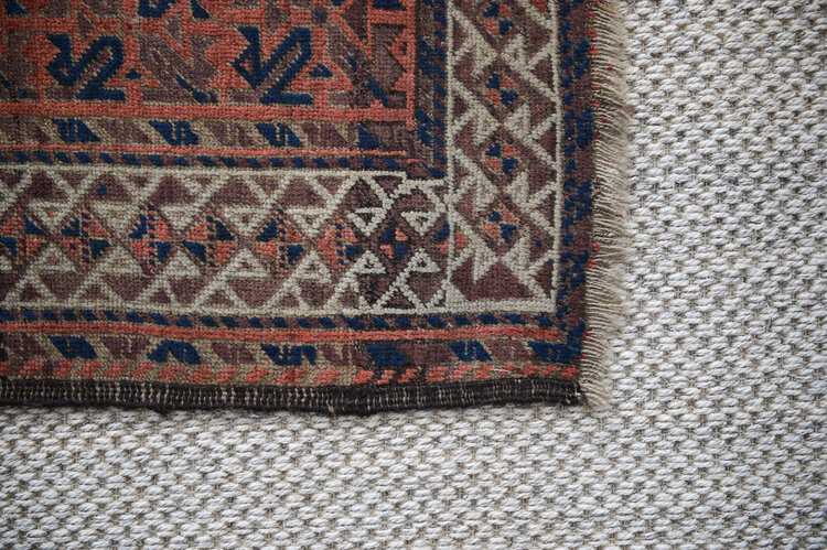 Antique Persian Beluch Wool Rug 3'4" × 6'2"