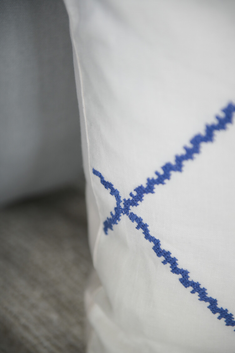 Cross Stitch Cushions Plumbago & Ivory