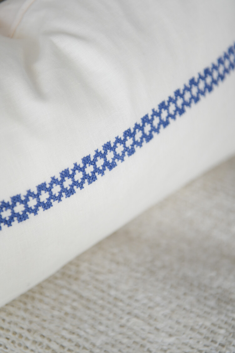 Cross Stitch Cushions Plumbago & Ivory