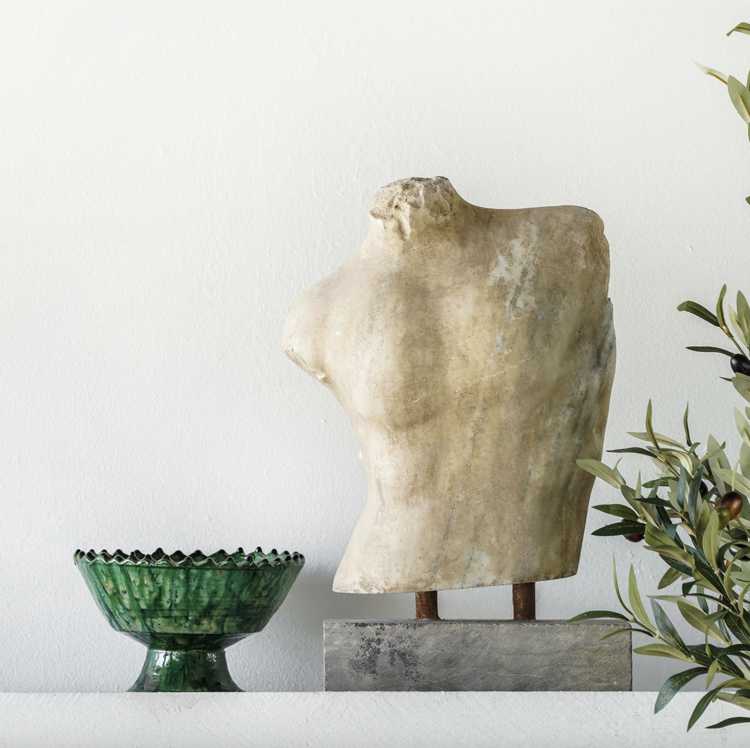 Carved Marble Torso – Timeless Marble Sculpture Decor