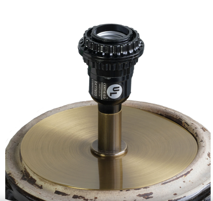 Gild & Co. Glazed Pot Table Lamp - Vintage Clay Pot Lamp with Linen Shade