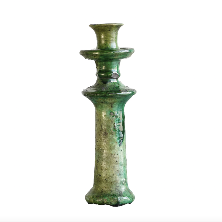 Tamegroute Taper Candle Holder Green Small