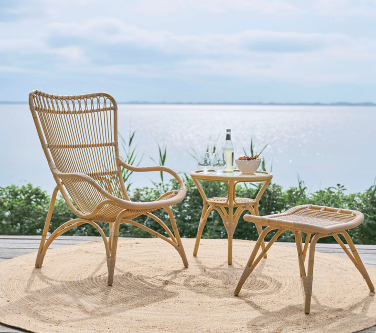 Sika Design Monet Exterior Lounge Chair & Footstool With Cushion