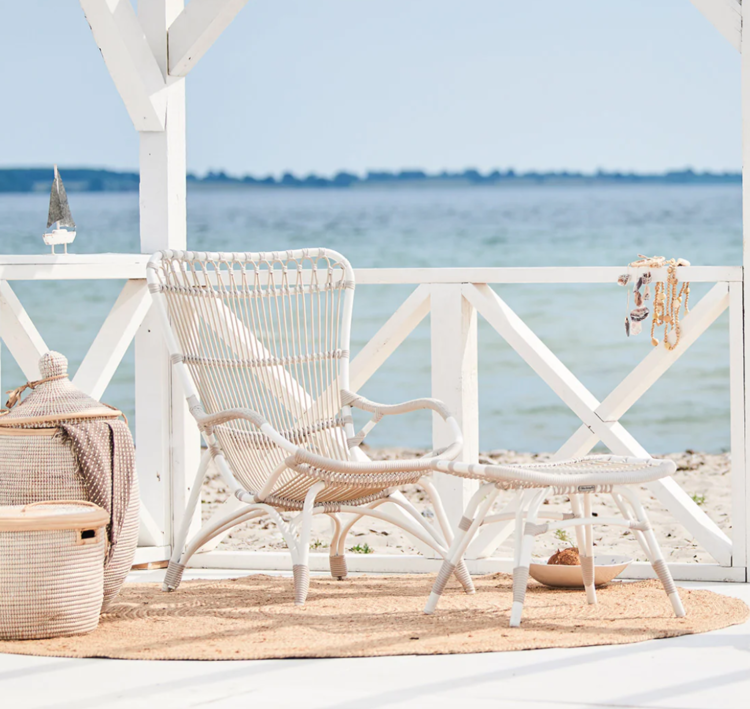 Sika Design Monet Exterior Lounge Chair & Footstool With Cushion