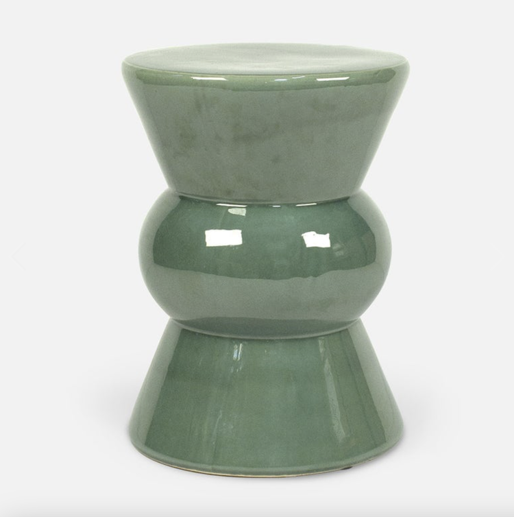 Teagan Stool or Side Table in Jade Green
