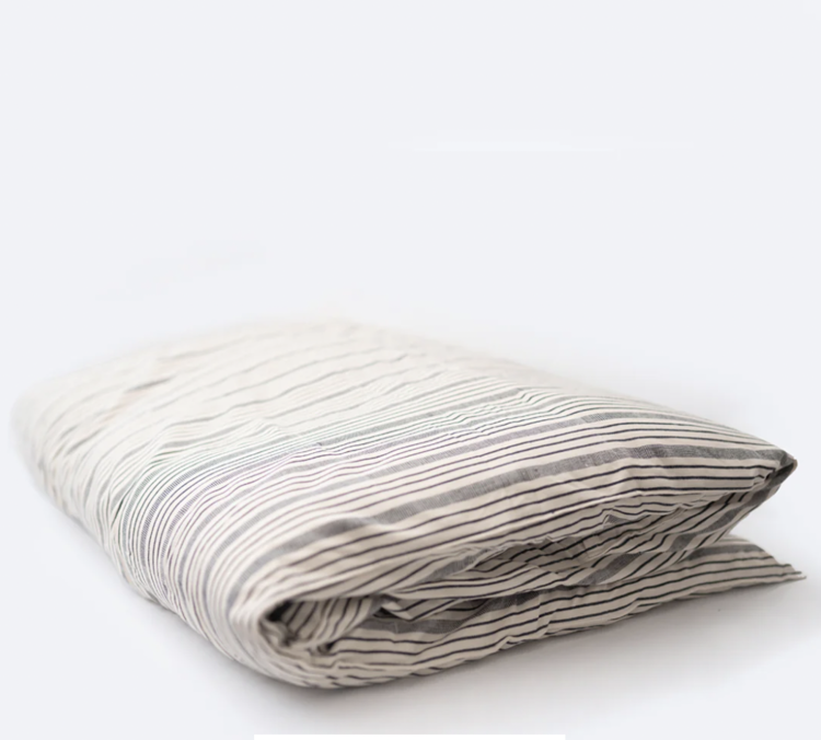 Overlay Mattress with Removable Cover in Ticking Stripe