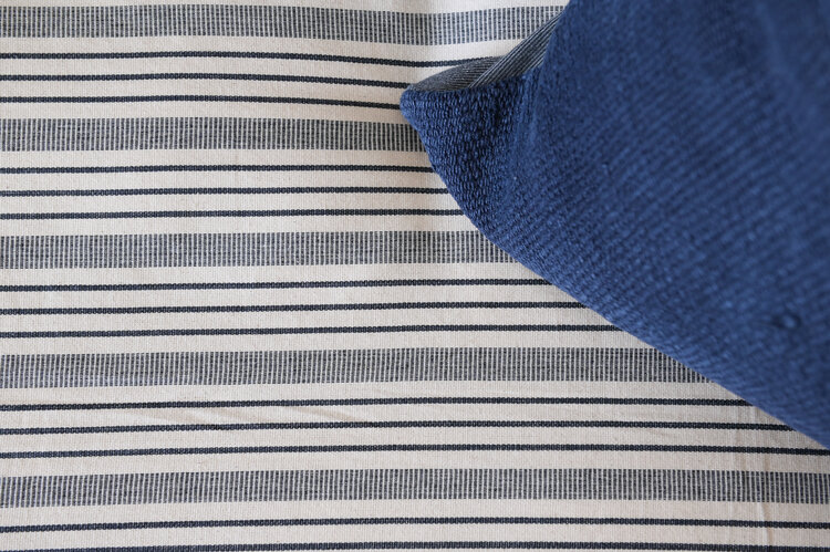 Overlay Mattress with Removable Cover in Ticking Stripe