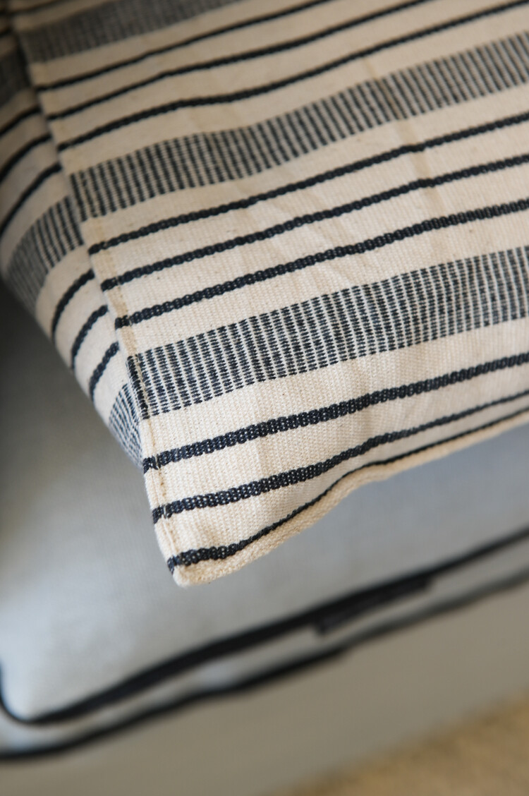 Overlay Mattress with Removable Cover in Ticking Stripe