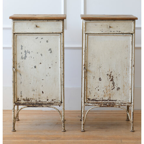Antique Vintage Metal Nightstands (SOLD)