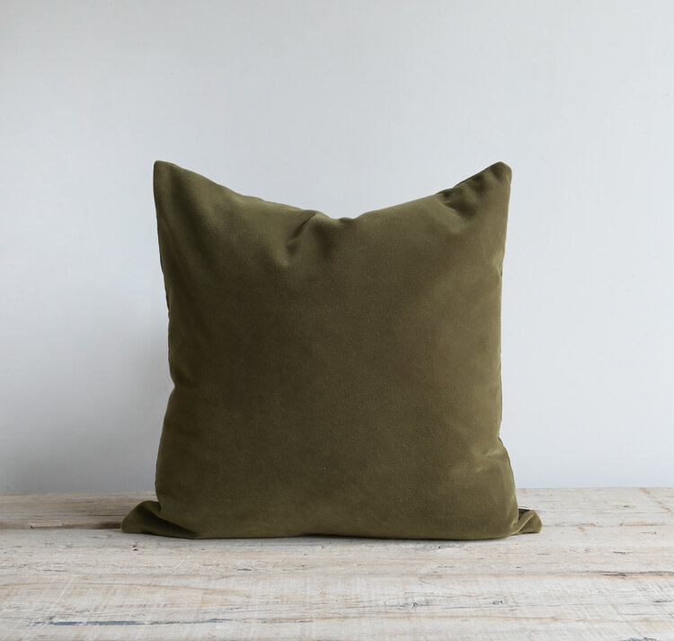 Liaison Velvet Cushion - Moss
