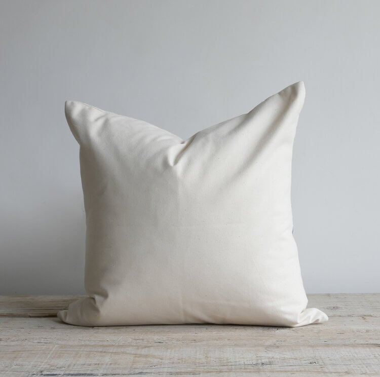 Cross Stitch Cushion in Plumbago & Ivory